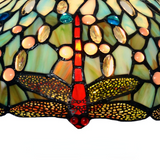Dragonfly 12 Inch Tiffany Lamp Classical Table Lamp Stained Glass Brown Zinc Alloy Base