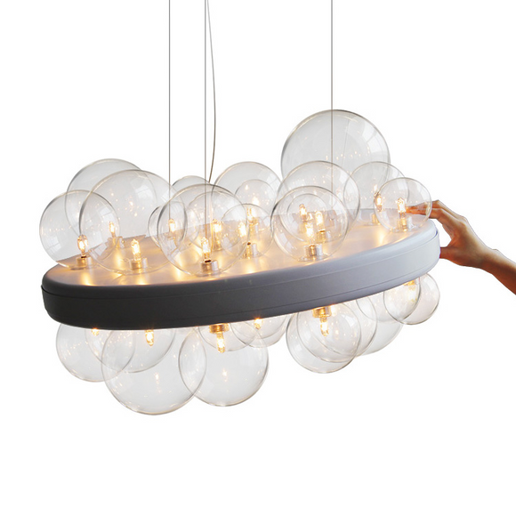 Bubble Glass Chandelier Modern Light Luxury Bedroom Lamp Studio Cafe Restaurant Lamp