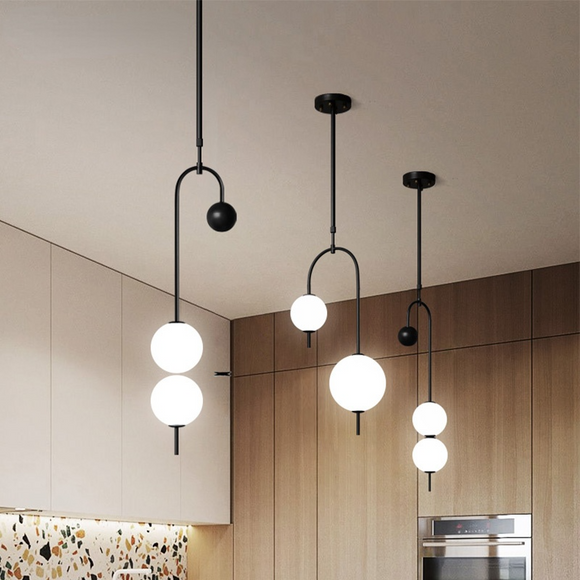 Modern Simple White Glass Ball Grape Chandelier Pendant Lighting