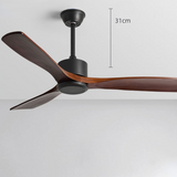 Modern 3-Blade Ceiling Fan with light Walnut Blade with Remote Control Included For Living Room