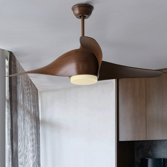 3-Blade LED  Retro Fan Lamp Modern Electric Fan Remote Control Ceiling Fan Lamp For Living Room