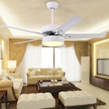 42" 5-Blade LED Fan Lamp Remote Control Ceiling Fan Lamp Restaurant Charged Fan Ceiling Lamp Simple