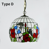 D12inch Modern Simple Tiffany Glass Pendant Light Ambient Light Chandelier Decorative Lamp