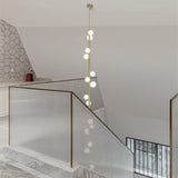 Customized Modern Designer Decorative Staircase Long Strip Glass Pendant Lighting