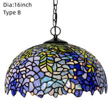16 Inch Vintage Tiffany Stained Glass Vintage Pendant Light Art Chandelier Downlights