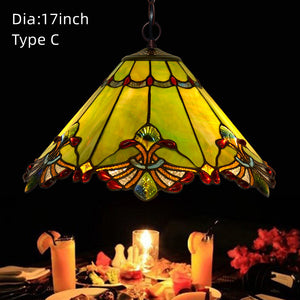 Tiffany Pendant Light Ambient Light Grape Floral Patterned Shade D17inch E26/E27 2*Blubs - heparts