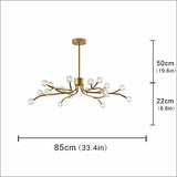 15/18-Lights Candle-style Chandelier Ambient Light Gold Painted Finishes Black Metal Glass LED G4