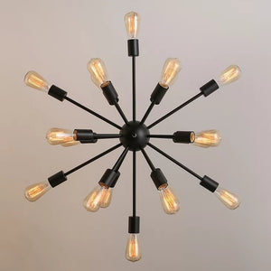 18-Lights Sputnik Chandelier Pendant Light Painted Finishes E27 Edison Bulb Included - heparts