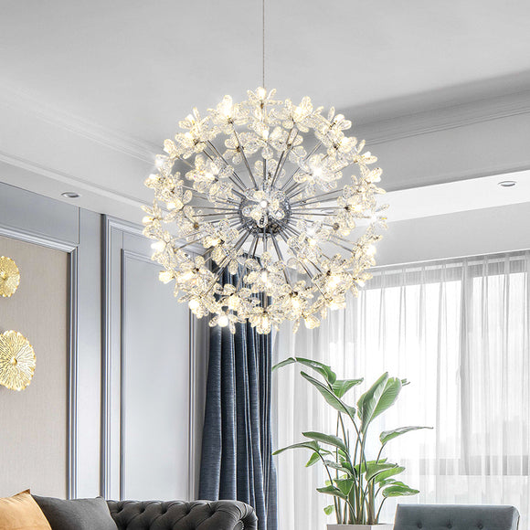 18/24/32 Lights Crystal Flower Chandelier Pendant Light Luxury Creative LED G4