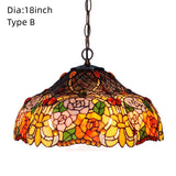 18 Inch Vintage Tiffany Stained Glass Vintage Pendant Light Art Chandelier Downlights