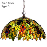 18 Inch Vintage Tiffany Stained Glass Vintage Pendant Light Art Chandelier Downlights