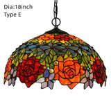 18 Inch Vintage Tiffany Stained Glass Vintage Pendant Light Art Chandelier Downlights