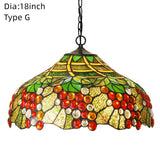 18 Inch Vintage Tiffany Stained Glass Vintage Pendant Light Art Chandelier Downlights