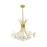 19-Lights Gold Crystal Chandelier Vintage Ambient Light Electroplated Metal G4 - heparts