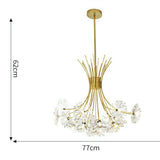 19-Lights Gold Crystal Chandelier Vintage Ambient Light Electroplated Metal G4 - heparts