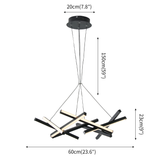 Dimmable 8 LEDs Sputnik Chandelier Aluminum Frame Black Painted Living Room Bedroom Coffee Bar