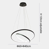 2-Lights Circular Pendant Light Chandelier Lighting Ambient Light - LED Dimmable Remote Control - heparts