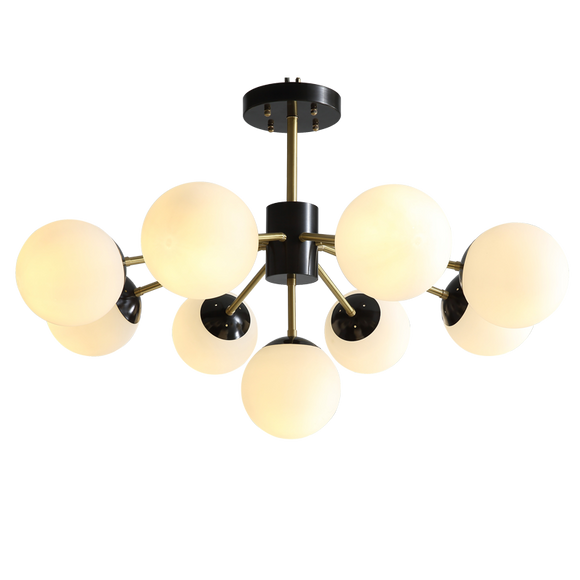 Copper Magic Bean 9-Lights Sputnik Nordic Style Modern Minimalist Chandelier Molecular