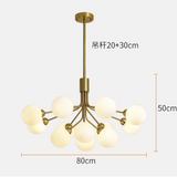 Nordic gold chandelier glass bubble lamp shade lighting modern living room lamp bedroom romantic led italian design lamp