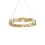 Luxury Simple Ring Copper Crystal Chandelier LED Pendant Lighting