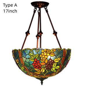 16 Inch Vintage Tiffany Stained Glass Vintage Pendant Light Art Chandelier Uplights