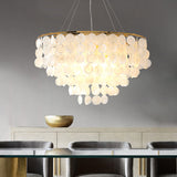 D60cm LED Shell Pendant Light Modern Nordic Gold Chandelier Metal Electroplated