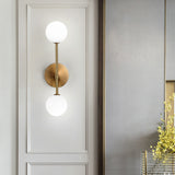 2 Lights Glass Vanity Lighting Industrial Globe Shape Wall Sconces