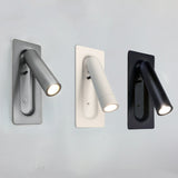 2PCS LED Wall Simple Spotlights 3W 360 Degree Rotation with Hide Switch  LED Integrated