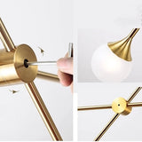 3-Light Sputnik Chandelier Ambient Light Electroplated Metal Glass G9 - heparts