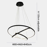 3-Lights Circular Pendant Light Chandelier Lighting Lamp Ambient Light Dimmable Remote Control - heparts