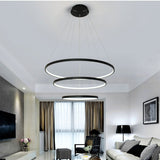 3-Lights Circular Pendant Light Chandelier Lighting Lamp Ambient Light Dimmable Remote Control - heparts