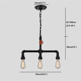 3-Lights Vintage Industrial Pipe Pendant Lights - heparts