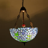 16Inch Violet Tiffany Stained Glass Art Chandelier Rural Classical E26/E27