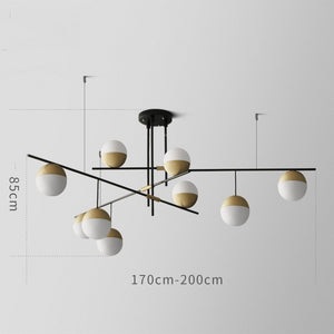 3/9-Lights Geometric Pendant light Chandelier Ambient Light Lighting Fixture With Glass Balls Metal Branches