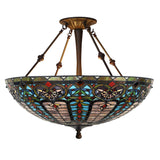 22 Inch Vintage Tiffany Stained Glass Vintage Pendant Light Art Chandelier Rural Classical