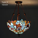 16 Inch Vintage Tiffany Stained Glass Vintage Pendant Light Art Chandelier Uplights