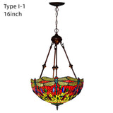 16 Inch Vintage Tiffany Stained Glass Vintage Pendant Light Art Chandelier Uplights