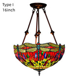 16 Inch Vintage Tiffany Stained Glass Vintage Pendant Light Art Chandelier Uplights