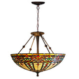 22 Inch Vintage Tiffany Stained Glass Vintage Pendant Light Art Chandelier Rural Classical