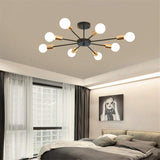 8-lights Vintage Metal Semi Flush Mount Ceiling Light E26/E27 LED