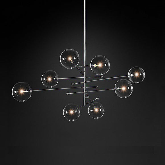 6/8-Lights Cluster Pendant Light Ambient Light Electroplated Metal Glass110-240V Bulb Included / G4 - heparts