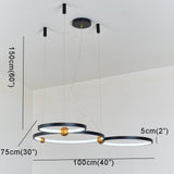 New 2-Lights Circular Pendant Light Chandelier Lighting Ambient Light - LED Dimmable Remote Control - heparts