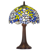 Wisteria 12 Inch Tiffany Lamp Classical Table Lamp Stained Glass Brown Zinc Alloy Base