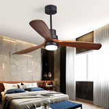 42"/52" LED Ceiling Fan Lamp Modern Dining Room 3 Blades Semi Flush Mounted Light with Dome Acrylic Shade