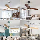 42"/52" LED Ceiling Fan Lamp Modern Dining Room 3 Blades Semi Flush Mounted Light with Dome Acrylic Shade