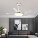 48‘ ’52" 5-Blade Plastic Fan Lamp LED Light  Remote Control Ceiling Fan Lamp Restaurant Charged Fan