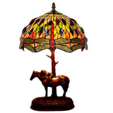 Pony 12 Inch Tiffany Lamp Classical Table Lamp Stained Glass Brown Zinc Alloy Base