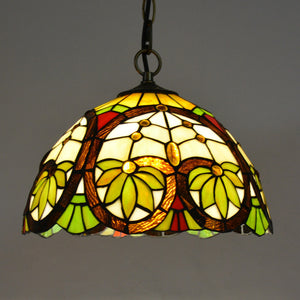 37 Type 12" Wide Tiffany Style Hanging Pendant Light Lamp Ceiling 18" Wide Stained Glass Creative Antique Vintage Decor Baroque Art MAX 60W - heparts