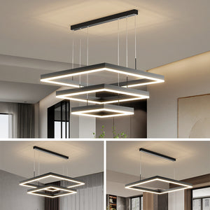 Square LED Chandelier Modern Simple Atmosphere  Living Room Modern LED Pendant Lights Suspension Lighting  90-265V