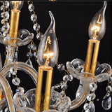 6-10-Lights Amber Glass Crystal Candle-style Chandelier Up-light Electroplated 110-240V E12-E14 - heparts